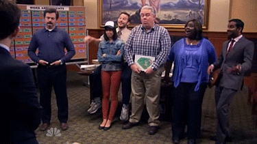 Image result for parks and rec group gif