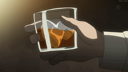  anime drinking alcohol whiskey happy hour GIF