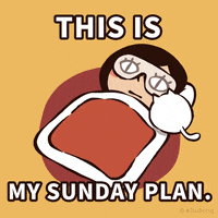 Tired Happy Sunday GIF by RisuDong