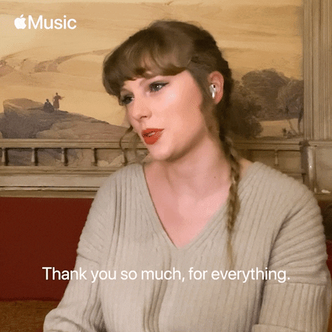 Taylor Swift Thank You GIF by Apple Music