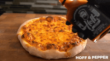 hoffandpepper pizza pour hot sauce hoffandpepper GIF