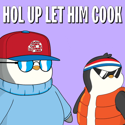 Hold Up Cooking GIF by Pudgy Penguins