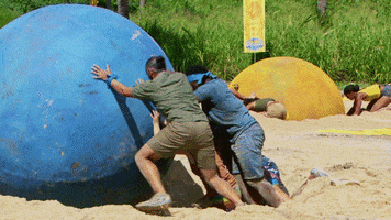 Pushing Blue Team GIF by Survivor CBS