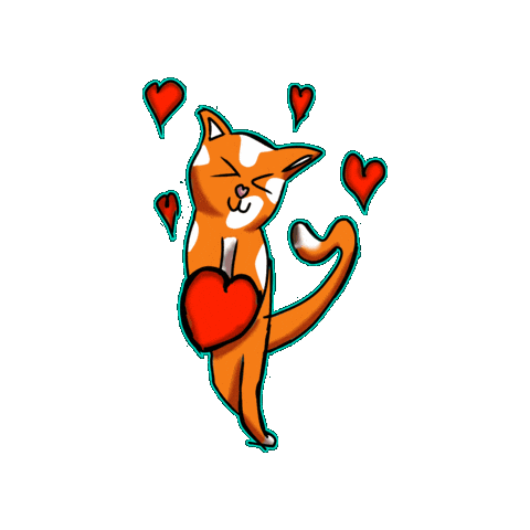 Cute Cat Love Sticker