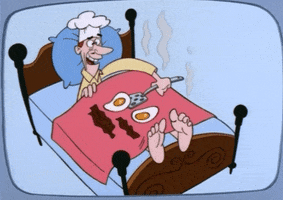 chilly willy breakfast in bed GIF