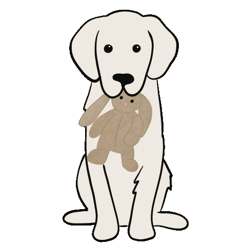 Golden Retriever Bunny Sticker