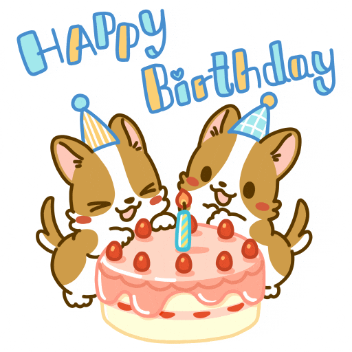 Happy Birthday Party GIF by Lazy Corgi - Find & Share on GIPHY