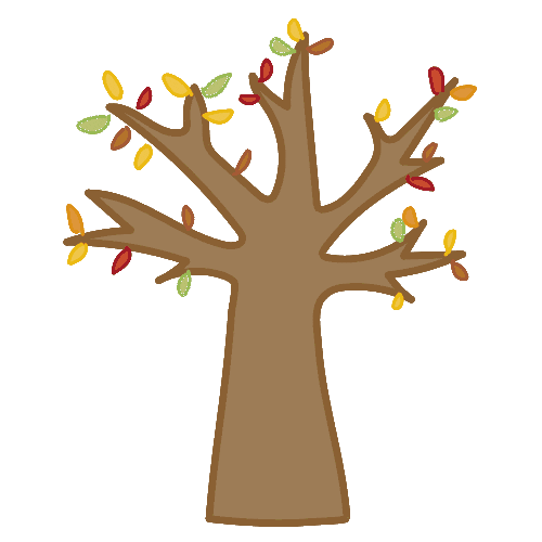 cartoon tree with leaves falling