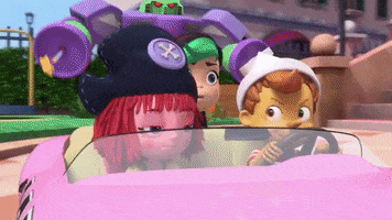 pinocchioandfriends running pinocchio fast car pink car GIF