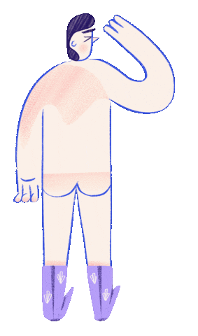 Illustration Waving Sticker