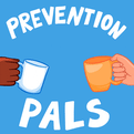 Prevention Pals; people clinking mugs together