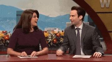 news anchors laughing GIF by Saturday Night Live