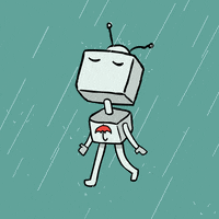 robot raining GIF by rawrmos