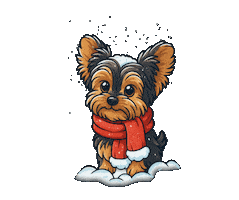 Yorkshire Terrier Christmas Sticker by Demetre