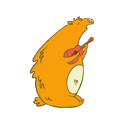 Orange Bear Sticker