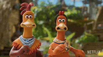 Shocked Chicken Run GIF by NETFLIX