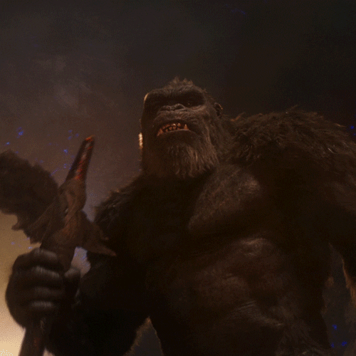 GodzillaVsKong monster battle roar axe GIF