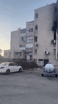 Building Damaged After Hamas Fires Rockets Toward Ashkelon