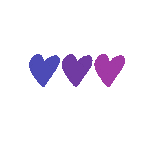 Bi Pride Hearts Sticker by Aleksandra Świderska