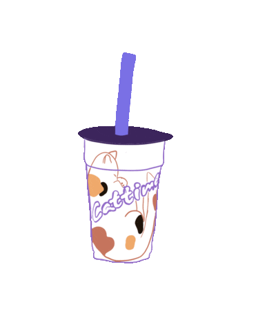 Bubble Tea Cat Sticker by Redpocketmagazine
