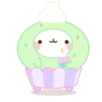 cumple ice cream Sticker by Molang.Official
