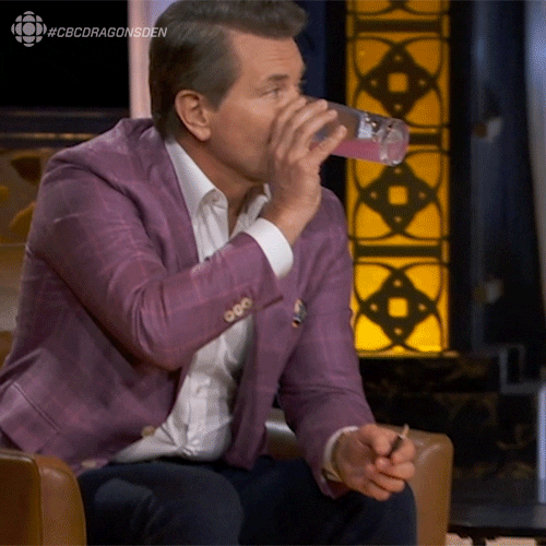 Dragons Den Drinking GIF by CBC