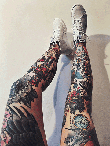 tattoo legs GIF