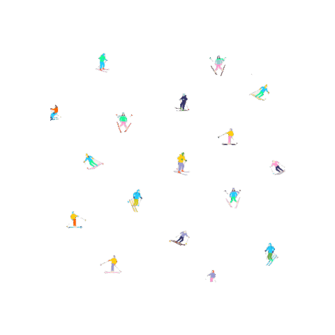 Snow Ski Sticker by Bernard Orcel