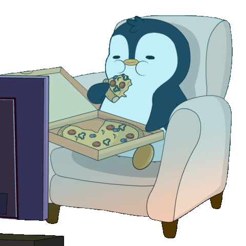 Netflix Eating Sticker by Pudgy Penguins