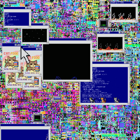 Glitch Cats GIF