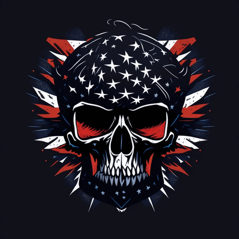 Winchawa skull biker american flag skulls GIF