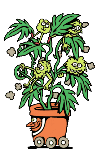 Happy Plant Sticker by Killer Acid