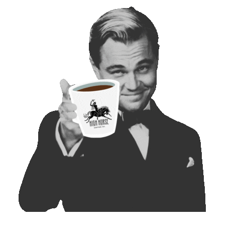 Great Gatsby Cheers Sticker by High Horse Coffee Company