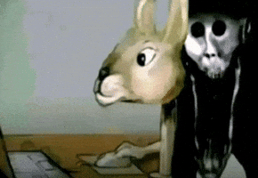 Hiding Face Lion Mask GIF