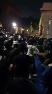 Protesters Chant Outside Old Parliament Building in Sri Lankan Capital