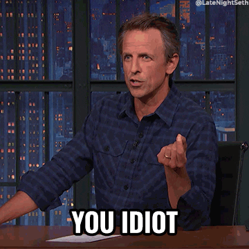 Seth Meyers Idiot GIF by Late Night with Seth Meyers