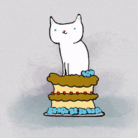 Happy Birthday Cat GIF by Kimmy Ramone
