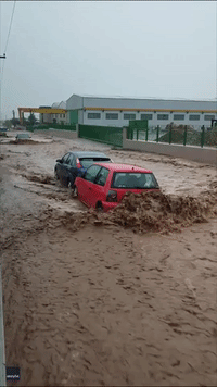 Cars and Trash Cans Swept Away Amid Deadly Flooding in Greece