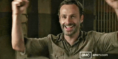 happy excited the walking dead joy rick grimes