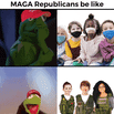 MAGA Republicans hate when kids wear masks, but love when they wear gun vests motion meme