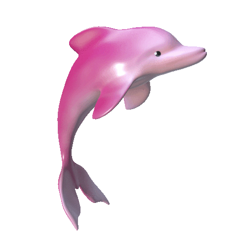Pink Dolphin Swimming Sticker by Shopbop