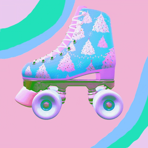 Christmas Toy Roller Skate GIF by Daisy Lemon