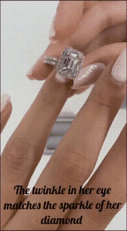 ShivShambuDiamonds diamond ring engagement ring emerald GIF