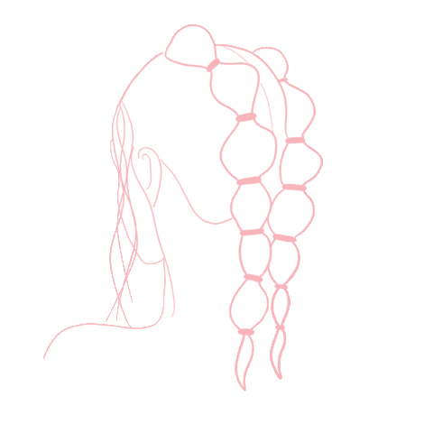 Hair Braid Bubbles Sticker by Bowfish Kids