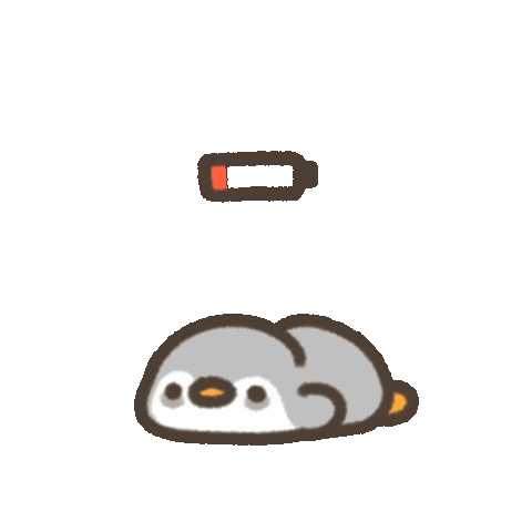 Tired Penguin Sticker