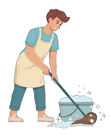 Cleaning Housework Sticker by letterbube