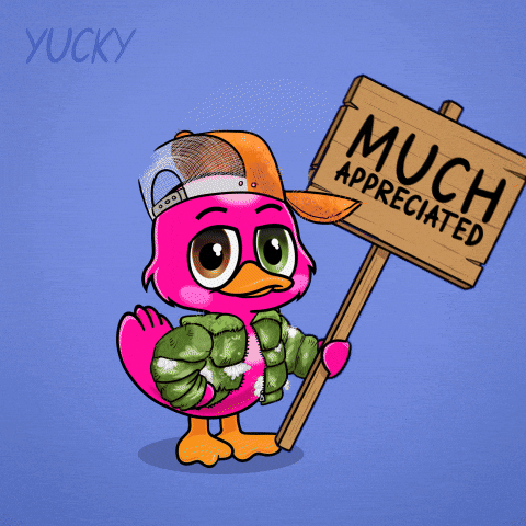 Thanks Thank You GIF by Yucky Ducks