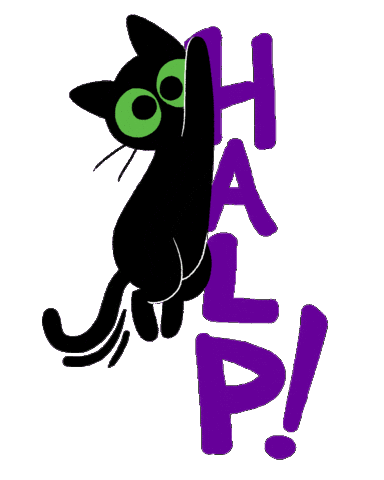 Cat Help Sticker