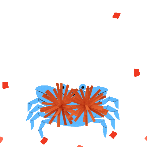 Blue Crab Celebration Sticker by Lorraine Nam