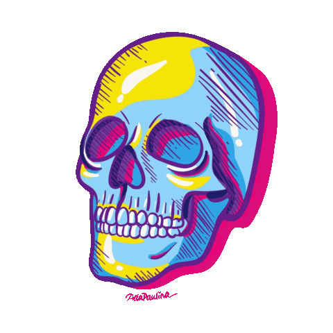 Neon Skull Sticker